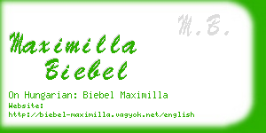 maximilla biebel business card